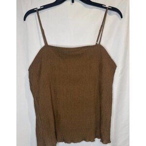 THE WORKSHOP Women’s Aurora Almond Lined Rayon Cami Top Adj Straps Sz L NEW